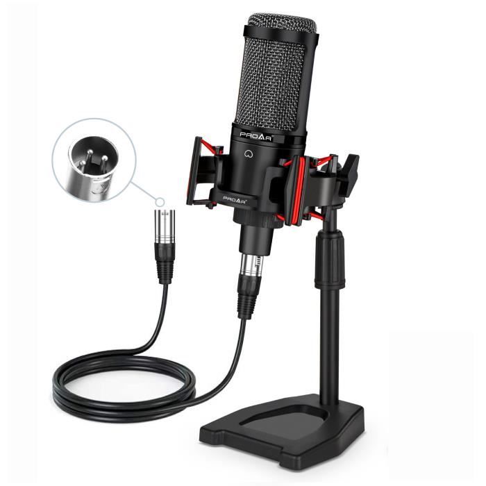 Microphone Studio STARAUDIO SDM-005 Cardioïde à Condensateur, Noir, USB, Pour Karaoké