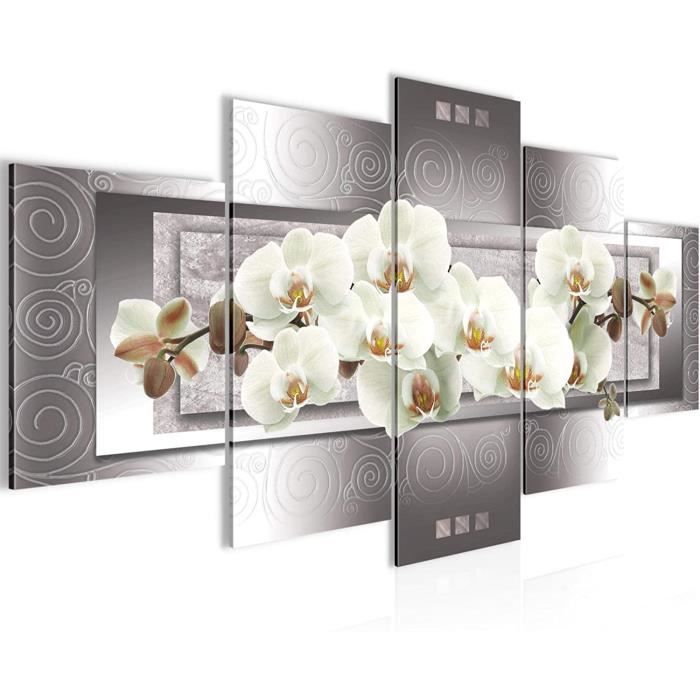 Toile Fleur Orchidée 200x100 Cm - Impression Numérique Prête à Accrocher Déco Murale