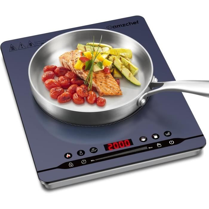 Plaque à Induction Portable Aigostar Cookmate 2000W - Design Rond Avec Minuteur