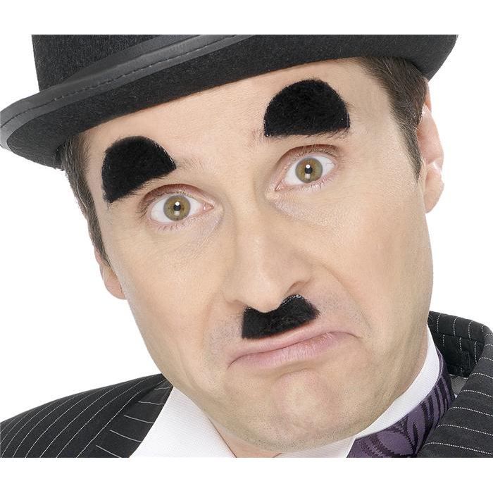 Moustache de Charlie Chaplin années 20 - SMIFFY'S - Accessoire de déguisement - Noir