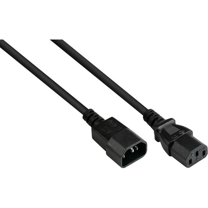Câble électrique - SHIVERPEAKS - 1.0m - Connecteurs C13 et C14