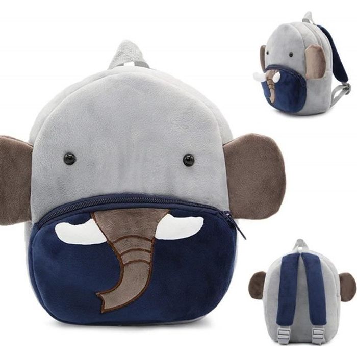 SWAREY Sac à Dos Enfant Garderie Maternelle Sac Creche Sac Animaux École Cartoon Mignon pour bébé fille garçon 1-3 ans Éléphant