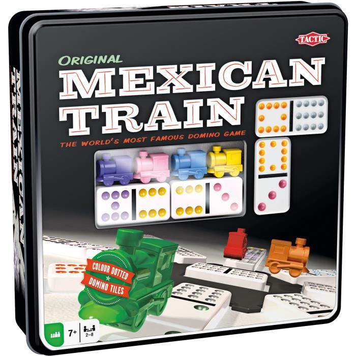 Jeu de dominos Mexican Train TACTIC - Boîte métal - Multicolore - 30 min - Adulte