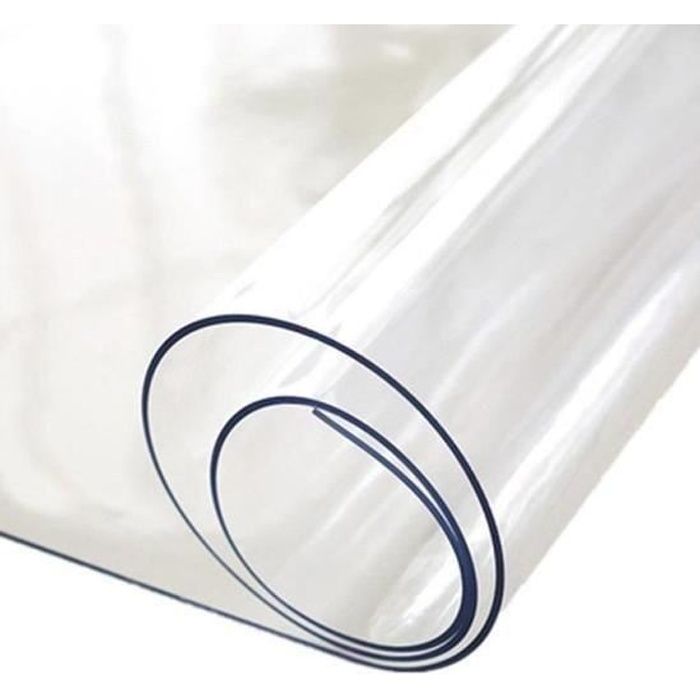 rouleau pvc transparent Housse De Protection Ronde En PVC For Bureau,  Transparente, Imperméable, En Tissu Plastique De 2mm, Tapis De Table À  Manger