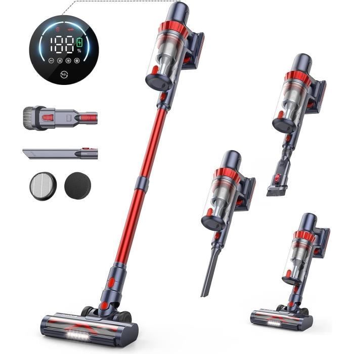 Aspirateur Balai Sans Fil Proscenic P13 550W 45KPa - Écran LED, 45 Min, Anti-Emmêlement, Vert