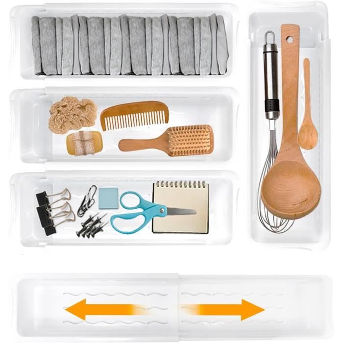 Lot De 25 Organisateurs Tiroirs Transparents - 4 Tailles Pour Bureau, Salle De Bain, Cuisine - Rangement Pratique Et Modulable