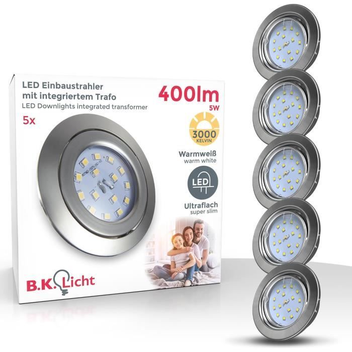 Lot De 9 Spots LED Encastrables 6W 3000K IP44 - Pour Plafond Salle De Bain, Salon, Cuisine - Éclairage Chaud Et économique