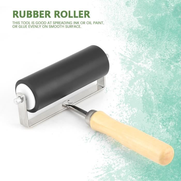 Rouleau Encreur Brayer - 3 Tailles - Outil Pour Estampage, Peinture, Gravure - Caoutchouc, Métal, Bois - 2