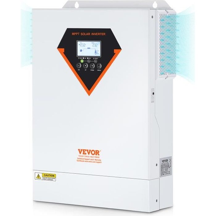 Onduleur Hybride – VEVOR – Onduleur Solaire Hybride 5500 W 230 V avec Contrôleur Solaire MPPT 100 A