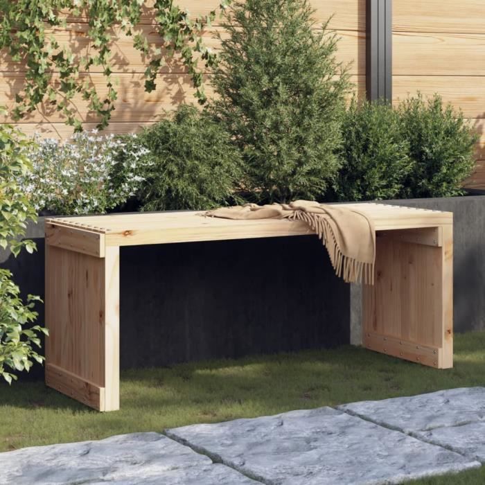 "promo"banc de terrasse lmt - banc de jardin extensible 212,5x40,5x45 cm bois massif de pin 16,1kg