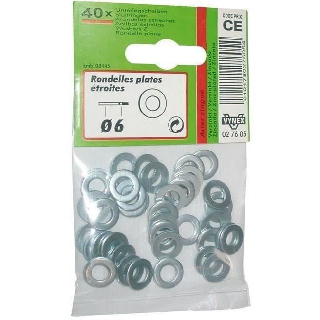 VYNEX - Rondelle plate étroite Ø 6 azi sachet
