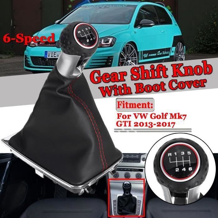 Pommeau De Vitesse 6 Vitesses En Cuir Noir Pour Skoda Fabia 1 – Remplacement Direct, Livré Avec Soufflet