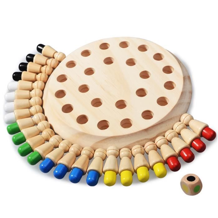 Jeu d'échecs à mémoire en bois Maria Montessori, boîte à mémoire de cerveau asso