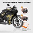 AGPTEK Kit d'Alarme Moto Antivol, 110dB Bloque Disque+1.5m Câble Antivol Sécurité à Ressort +2 Clés et Sac de Bloc, pour Moto/Vélo-1