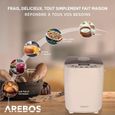 AREBOS Machine à pain 1500 g | 15 programmes | Minuteur | Écran LCD | 3 niveaux de brunissage et tailles de pain | 850 W | Blanc-1