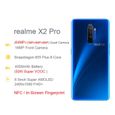 Realme X2 Pro 8 + 128Go Téléphone Mobile 6.5 '' Plein Écran Snapdragon 855 Plus 64MP Quad Camera NFC Téléphone blanc 8 + 128-1