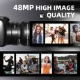 Appareil Photo numérique 4K Ultra HD 48MP Appareil Photo Vlogging avec Objectif Grand Angle Zoom numérique 16 x-1