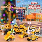 Calendrier De L'Avent Garçons - 24 Jouets Véhicules De Chantier | Cadeau Noël Enfants 3-12 Ans | Pelleteuse, Camion