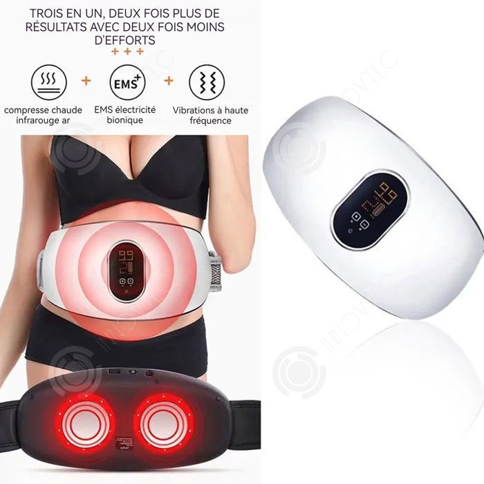 Ceinture De Massage Abdominal électrique - 6 Modes, Chauffante, Sans Fil, Rechargeable USB-C, Pour Perte De Poids Et Détente