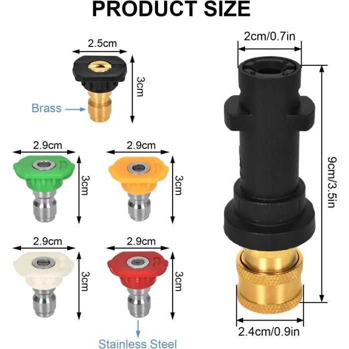 Adaptateur de nettoyeur haute pression, M22 14 mm à 1/4 inch à connexion et  déconnexion rapides, résistant à l'usure pour pompe - Cdiscount Bricolage