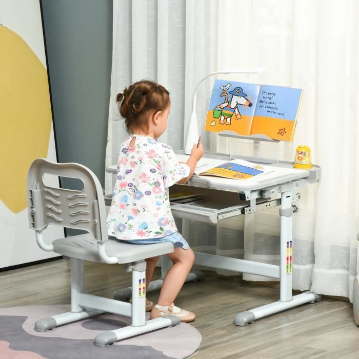 Chaise de Bureau pour Enfant Pivotante et Réglable en Polyester