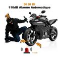 AGPTEK Kit d'Alarme Moto Antivol, 110dB Bloque Disque+1.5m Câble Antivol Sécurité à Ressort +2 Clés et Sac de Bloc, pour Moto/Vélo-2