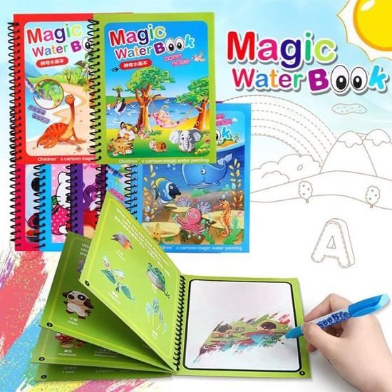 Dessin - Graphisme,Ensemble de jouets de dessin magique Montessori,livre  d'eau magique,cochon,princesse,dinosaure - Type Dinosaur