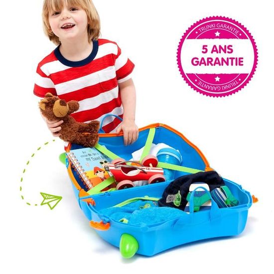 Valise à Roulettes Pour Enfants TRUNKI - Cassie Le Chat - Violet Et Bleu - Coque Rigide En ABS