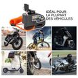 AGPTEK Kit d'Alarme Moto Antivol, 110dB Bloque Disque+1.5m Câble Antivol Sécurité à Ressort +2 Clés et Sac de Bloc, pour Moto/Vélo-3