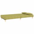 Canapé-lit à 2 places vert en tissu - Banquette Clic clac - Sofa Divan convertible-3
