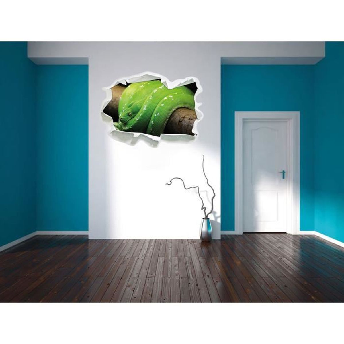 Serpent Exotique Vert Papier 3d Sticker Mural Taille 92x67 Cm Decoration Murale 3d Stickers Muraux Stickers Achat Vente Stickers Cdiscount