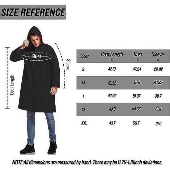 Veste de pluie à capuche longue pour hommes, imperméable, manteau de pluie d'urgence, poncho - Chine Imperméable long pour hommes et imperméable 3/4 pour hommes prix