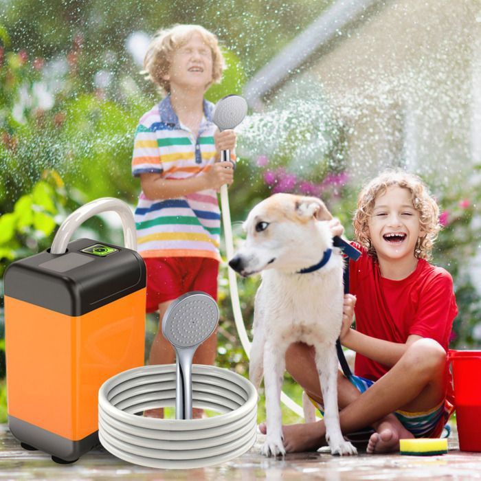 Douche de camping extérieure, douche rechargeable USB, idéale pour le nettoyage des animaux, les voyages et le lavage de voiture (bleu). | Leroy Merlin