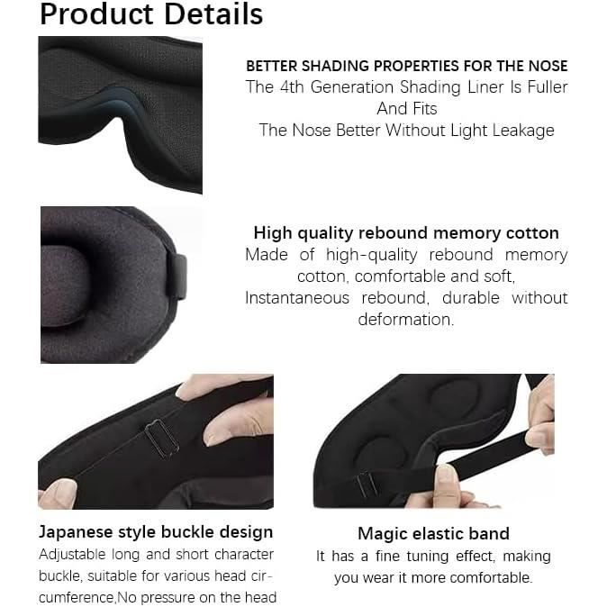 Masque De Sommeil Bluetooth 3D ZUXNZUX - Écouteurs Intégrés, Confort Soie, Rechargeable - Pour Dormir, Voyager, Méditation
