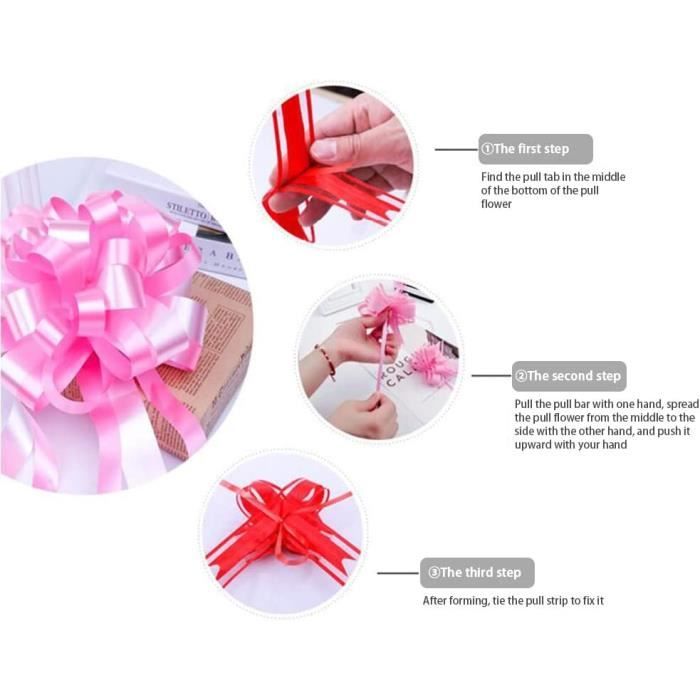 Lot De 15 Grands Nœuds Cadeaux Blancs 15.24 CM - Nœuds à Tirer Pour Emballage Cadeau Élégant