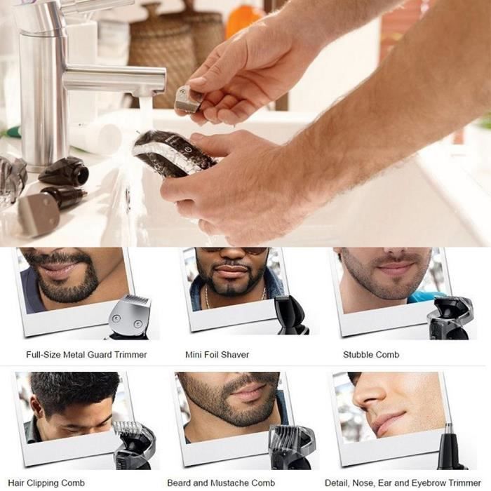 Tondeuse à Cheveux Rechargeable Kemei KM-264 & Rasoir KM-T95 - Kit Homme Sans Fil - Neuf