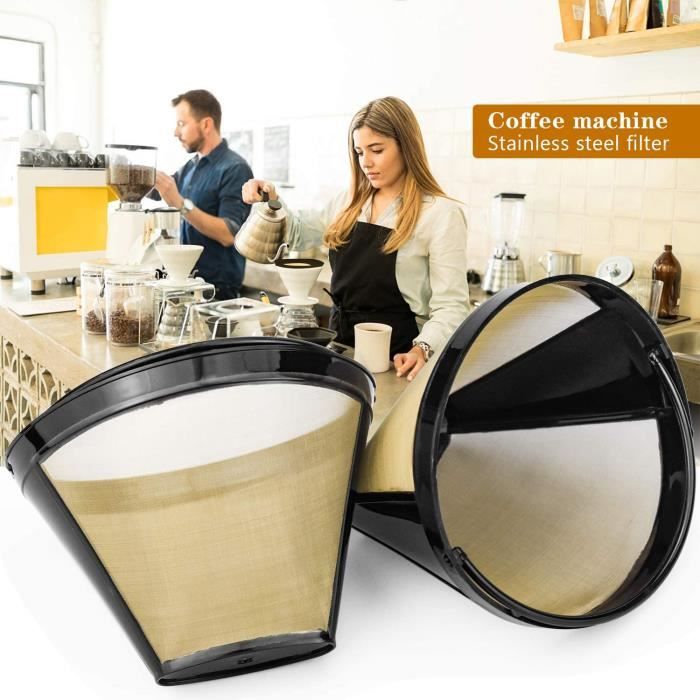 Filtre à Café Réutilisable En Inox – 2 Pièces, Taille 4, Pour Machine à Café, Écologique - 7