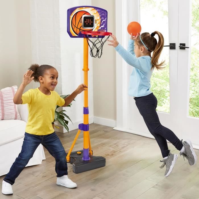 Panier de Basket 4-en-1 pour Enfant COSTWAY avec Jeu d'Anneaux, Balle