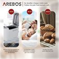 AREBOS Machine à pain 1500 g | 15 programmes | Minuteur | Écran LCD | 3 niveaux de brunissage et tailles de pain | 850 W | Blanc-4