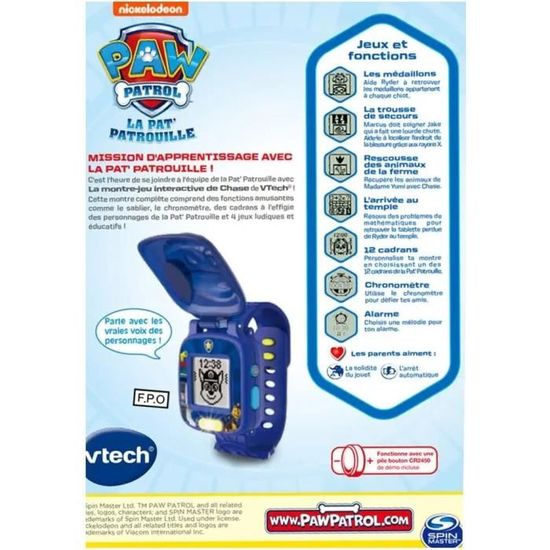 Montre Jeu Interactive de Chase VTECH Pat Patrouille