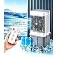 120W Climatiseur portable sans fenêtre :réservoir d'eau amovible de 35L, 3 vitesses, télécommande, fourni avec cristaux de glace