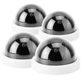 4 caméras analogiques à dôme caméras de sécurité fictives CCTV avec LED clignotante (blanc) DQFRANCE-0