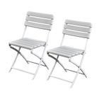 SVITA Lot de 2 chaises de balcon aspect bois pliables Chaise de jardin Bistro Set Outdoor Blanc