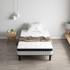 Ensemble matelas + sommier 90 x 190cm,STANEW épaisseur 18cm,Matelas à Ressorts ensachés et Robuste Cadre de lit en Fer avec 6 Pieds