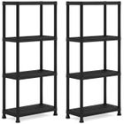 Lot de 2 étagères modulables KETER - Noir - 60 x 30 x 135 cm - 4 tablettes résistantes à l'humidité