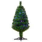 HOMCOM Sapin de Noël Artificiel Lumineux 90H cm Fibre Optique Multicolore + Support Pied 90 Branches Vert