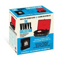 DENVER VBO2005 Platine Vinyle + 8 albums - 3 Vitesses de rotation - 2 haut-parleurs intégrés - Port USB - Sortie Audio