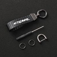 Petite Maroquinerie et Accessoire,Porte-clés en corde de cuir et fibre de carbone pour moto Honda,pour CBR 125R - Black[B5112]