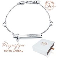 Bracelet femme Amour Baigné dans l’OR 18K. Magnifique coffret cadeau offert. Cadeau Noël, anniversaire maman, mariage. 2SPLENDID®