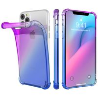 Coque Violet-Bleu Pour iPhone 11 Pro Etui de Protection Amortissant et Anti Choc en Silicone Hybride
